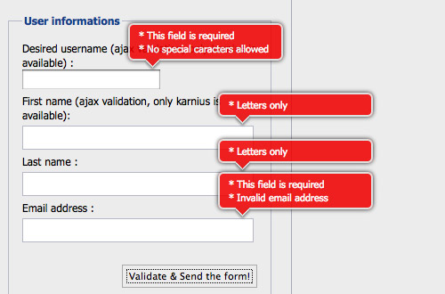 A jQuery inline form validation, because validation is a mess
