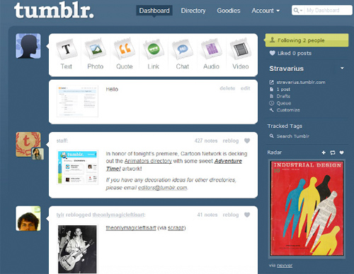 Topnotch Microblogging with Tumblr