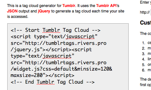 Tumblr Tag Clouds