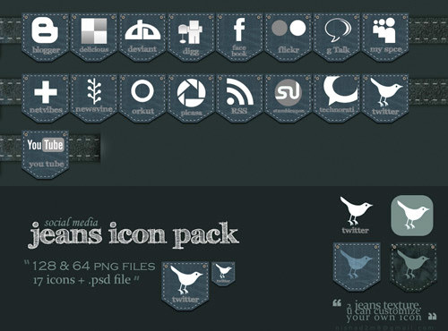 jeans social media icon pack