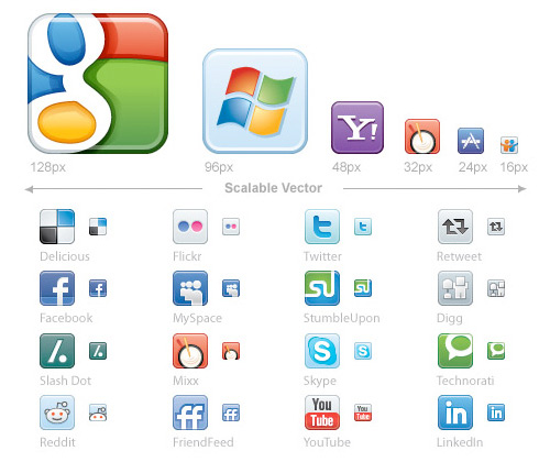 Social Media Icons in Vector Format