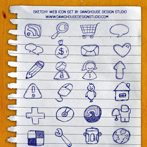 Sketchy Web Icons: 30 Hand Drawn Icon Pack